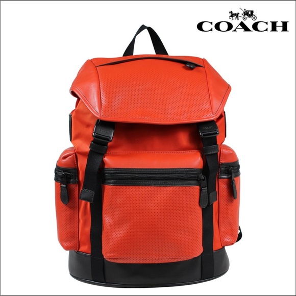 NWT $595 COACH TREK PACK IN NYLON AND PERFORATED LEATHER (COACH F72018) - Picture 1 of 4